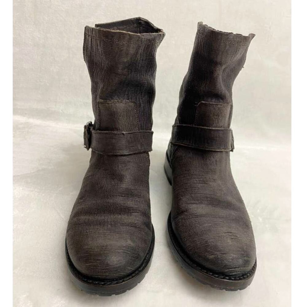 Frye Leather Boot Natalie Engineer Short Dark Grey Charcoal Boots Sz 8.5 - Picture 2 of 9